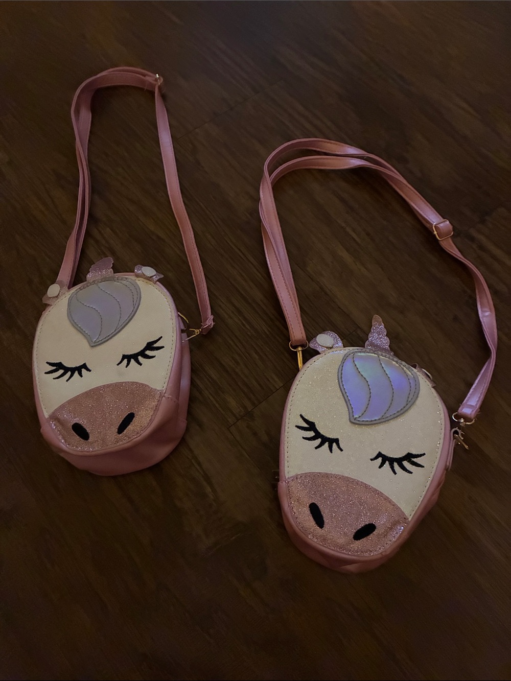 Kids Unicorn Crossbody Bags- Pink Glitter